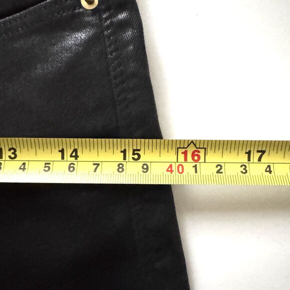 FRAME Le Sylvie Slender Straight High Rise Coated Jeans Black - Picture 7 of 11